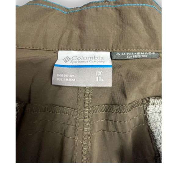2 prs Columbia BATTLE RIDGE Omni-Shade Cargo Shorts | Men's 1x Khaki Green NWT - Picture 6 of 16
